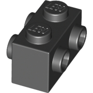 Lego kostka (kostička) 1x2 s nopy na dvou stranách, černá (4253815)